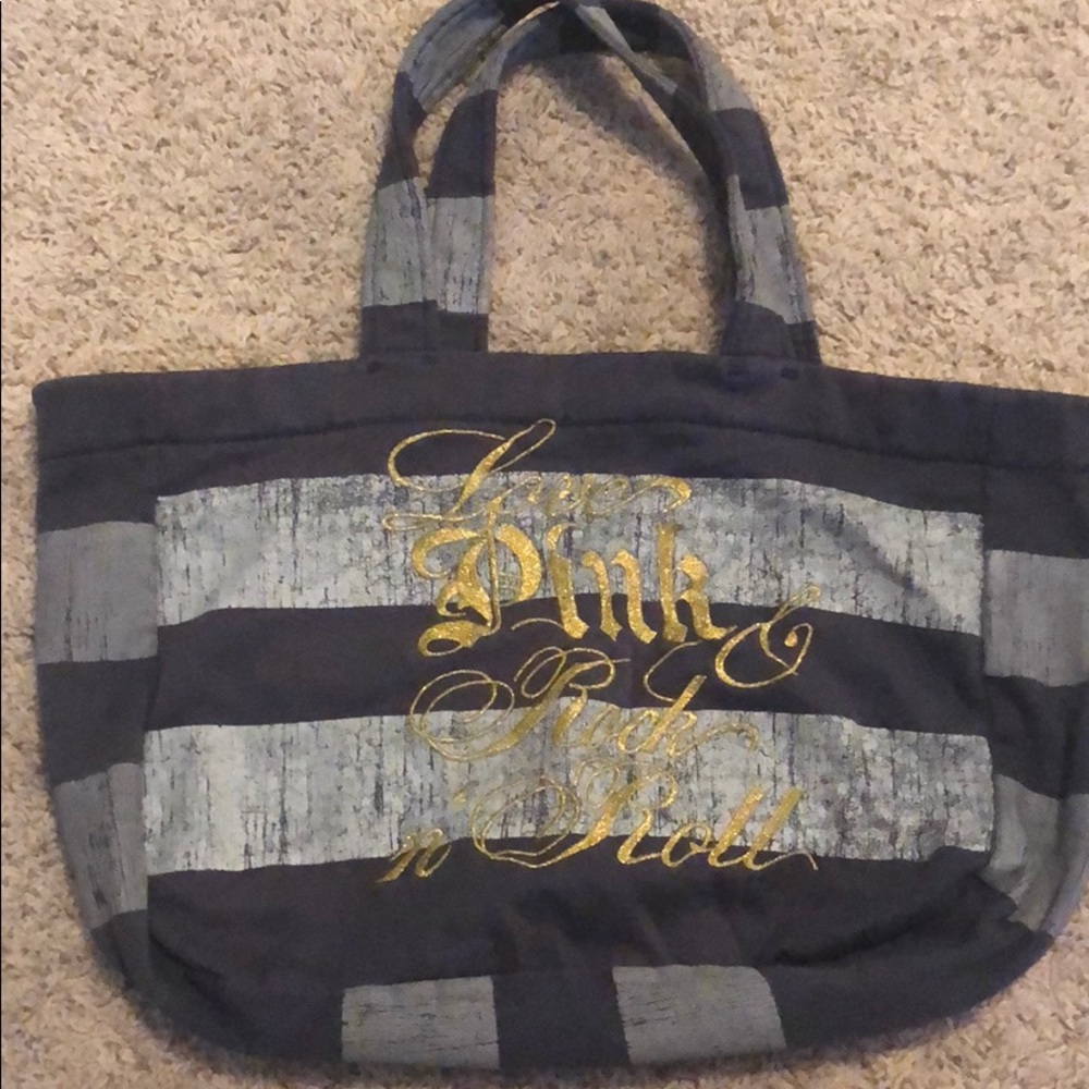 Grey Victoria’s Secret tote bag love pink fleece